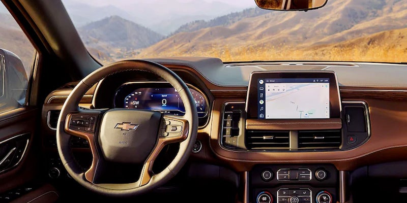 Dashboard and infotainment system in a 2022 Chevy Tahoe