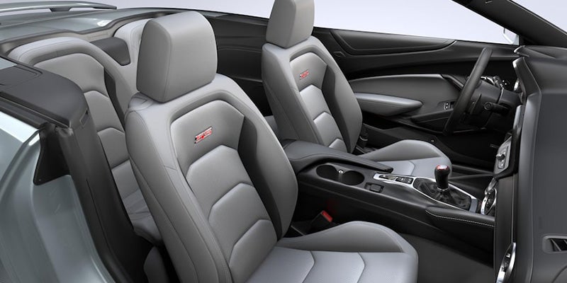 Interior of Chevrolet Camaro with Silver shiny seats