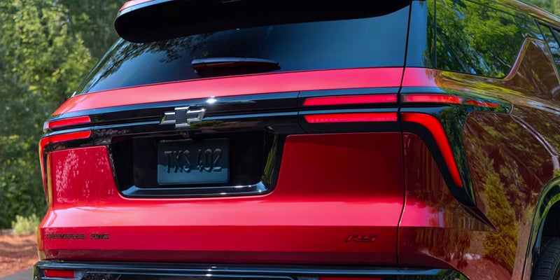 Black Chevrolet logo with Silver border on Rear of Chevrolet Traverse