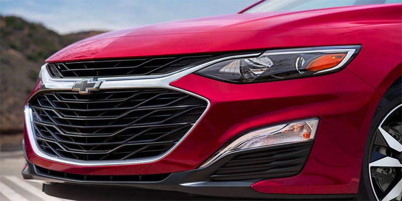 Chevrolet logo highlighted on Malibu front bumper