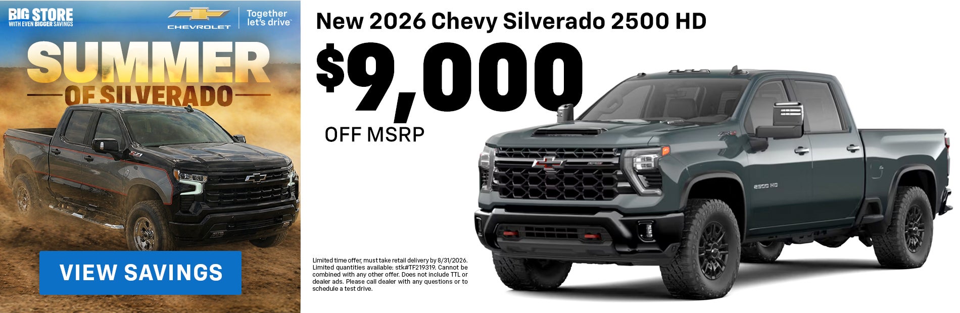 During the SUMMER OF SILVERADO, take up to $9,000 off new 20